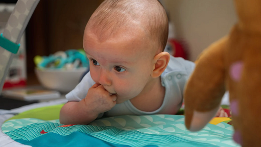 Baby tummy time example