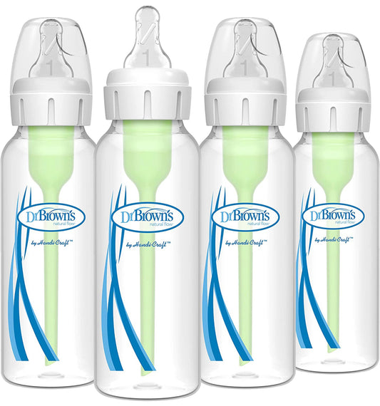 8oz Dr. Brown’s Natural Flow® Anti-Colic Options+™ Narrow Baby Bottles 8oz