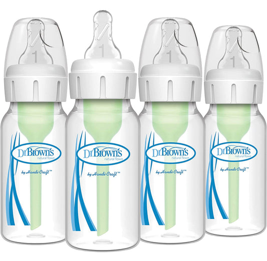 4oz Dr. Brown’s Natural Flow® Anti-Colic Options+™ Narrow Baby Bottles 4 oz